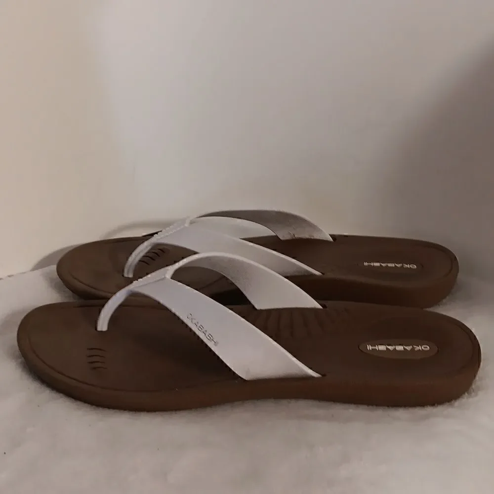 Okabashi  White Thong Sandals